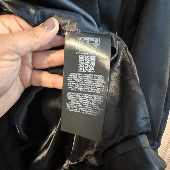 Guess Black Faux Leather Belted Shirt Jacket - Picture 4 of 9